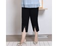 Summer Women Casual Plus Size High Waist Stretch Split Pants