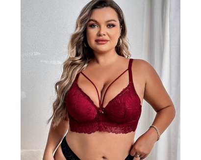 Summer Women Sexy Plus Size Lace Cut-Out Bra