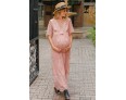 Pregnant Women Fashion Sexy Deep V Lace Short Sleeve Dress