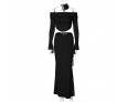 Women Sexy Solid Color Off-Shoulder Long-Sleeved Top And Skirt Two-Piece Set