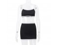 Summer Women Fashion Sexy Camisole Top Skirt Two-Piece Set