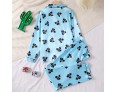 Women Fashion Bow Printed Pajamas Two-Piece Set