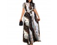 Summer Women Fashion Plus Size Graphic Printing Pleated Strap Dress