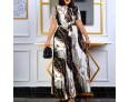 Summer Women Fashion Plus Size Graphic Printing Pleated Strap Dress