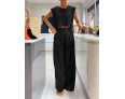 Women Fashion Solid Color Sleeveless Top And Wide Leg Pants Two-Piece Set