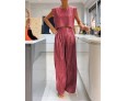 Women Fashion Solid Color Sleeveless Top And Wide Leg Pants Two-Piece Set