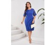 Summer Women Fashion Plus Size Lace Stitching Embroidery Dress