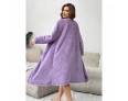 Autumn And Winter Women Fashion Solid Color Flannel Nightgown Three-Piece Set