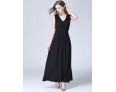 Pregnant Women Fashion Solid Color V-Neck Sleeveless Nursing Dress