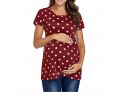 Summer Women Fashion Simple Polka Dot Print Round Neck Short Sleeve T-Shirt