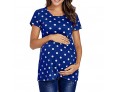 Summer Women Fashion Simple Polka Dot Print Round Neck Short Sleeve T-Shirt