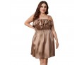 Plus Size Women Fashion Solid Color Sling Dress