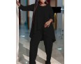 Women Fashion Casual Plus Size Long Sleeve Top Pants Two-Piece Set