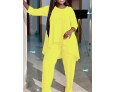 Women Fashion Casual Plus Size Long Sleeve Top Pants Two-Piece Set