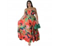 Summer Women Fashion Sexy Plus Size Floral Print Sling Dress