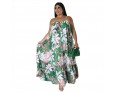 Summer Women Fashion Sexy Plus Size Floral Print Sling Dress