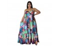 Summer Women Fashion Sexy Plus Size Floral Print Sling Dress