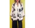 Summer Women Fashion Plus Size V-Neck Printed Long Sleeve Ruffled Shirt