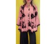 Summer Women Fashion Plus Size V-Neck Printed Long Sleeve Ruffled Shirt