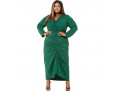 Fashion Women Solid Color Plus Size Long Sleeve Pleated Dress