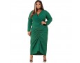 Fashion Women Solid Color Plus Size Long Sleeve Pleated Dress